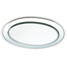 IKD Ikeda 18-8 Flat Buchi Oval Plate, 12"