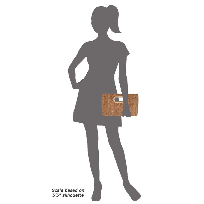 Cork Top Handle Clutch, Gold