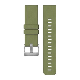 New Suunto Traverse Army Green Silicone Strap AW16 PVD Silver Brush Buckle