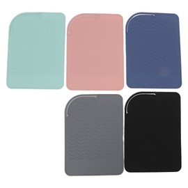5Pcs Heat Resistant Silicone Mat Pouch for Curling Irons Hair Straighteners Flat Irons