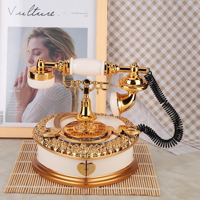Heart Telephone Shaped Plastic Music Box Jewelry Case Home Decor