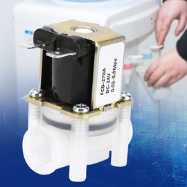 1/4 Inch 24 V DC Solenoid Valve, Normally Closed N/C Type Plastic Solenoid Valve for Pure Water Machine for Water Devices such as Water Purifier, Water Dispenser