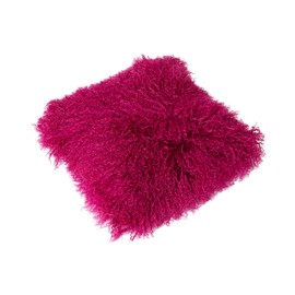 Genuine Mongolian Sheepskin Cushion Pillowcase 30x30cm (big variety of colours) JAY16 colour pink / purple