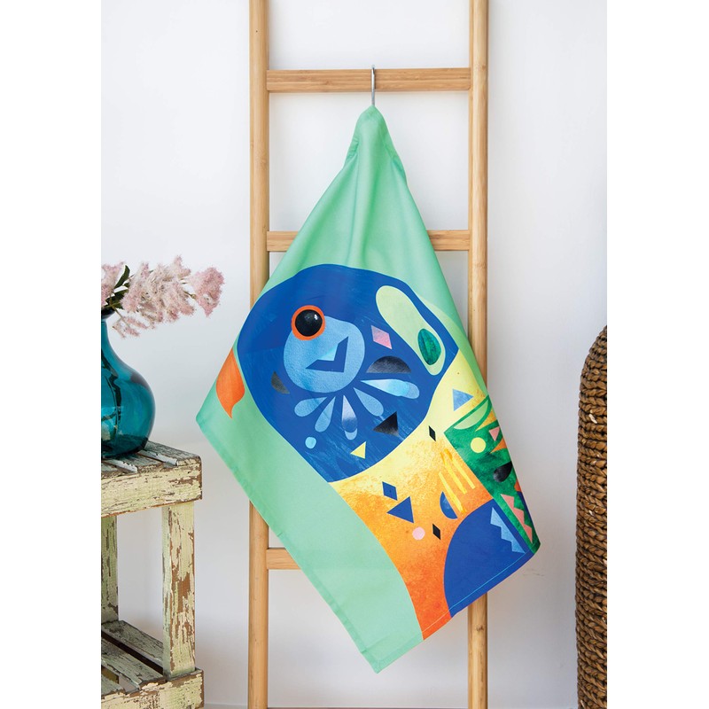 Maxwell & Williams Pete Cromer Bird Tea Towel, Lorikeet Print,