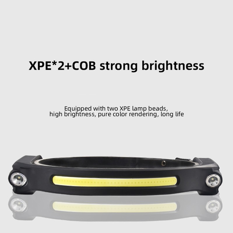LED Headlamp Portable USB Rechargeable Silicone COB Flood Headlight with