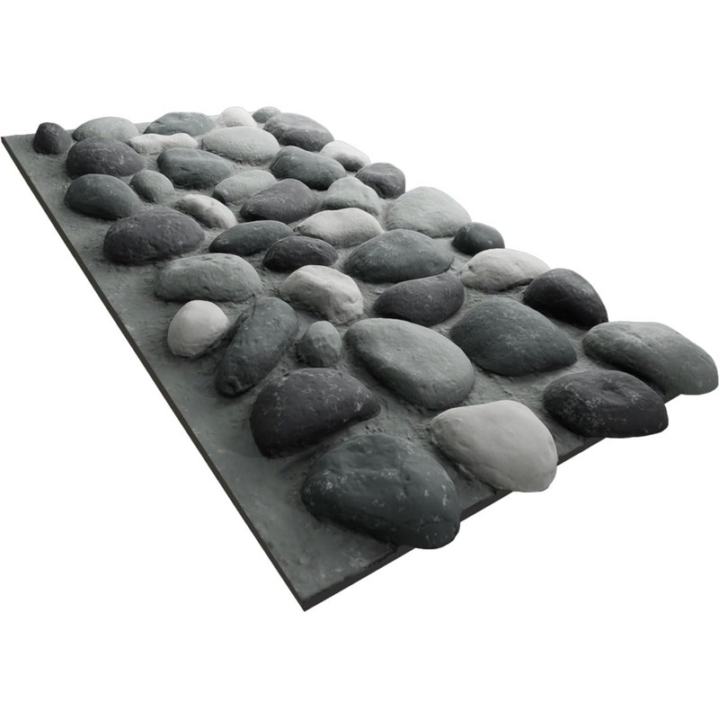 EverStone River Rock Faux Rock Panel, 49"W x 24 3/4"H