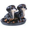 Salt and Pepper Set - dachshound black - incl Dish