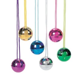 Fun Express DISCO BALL NECKLACE ASSORTMENT - Jewelry - VBS Vacation Bible School Supplies/Decor - 12 Pieces