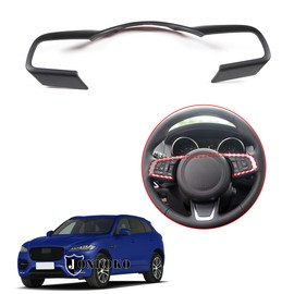 ABS Matte Black Steering Wheel Decoration Frame Trim For Jaguar F-Pace F-TYPE XF 2016-2019 Car Interior Accessories