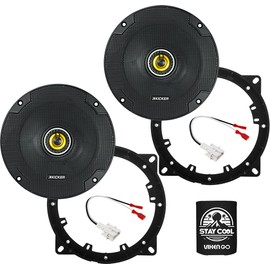 KICKER Speakers 6.75 inch for Hyundai Santa Fe 2019-2023 Upgrade Kit - Pair of CS Series with Adapters and Harness, Coaxial 6 3/4 Car Audio Front or Rear Door Speaker CSC674, 46CSC674