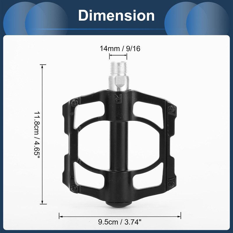 INFINAUTO Cycling Bike Pedal, 9/16" Spindle Plastic Pedals Black for