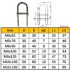 M10 x 130 U-Bolt 304 Stainless Steel U Bolt (Pack