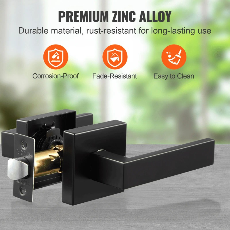 Matte Black Passage Door Handle 5 Pack Reversible Lever for