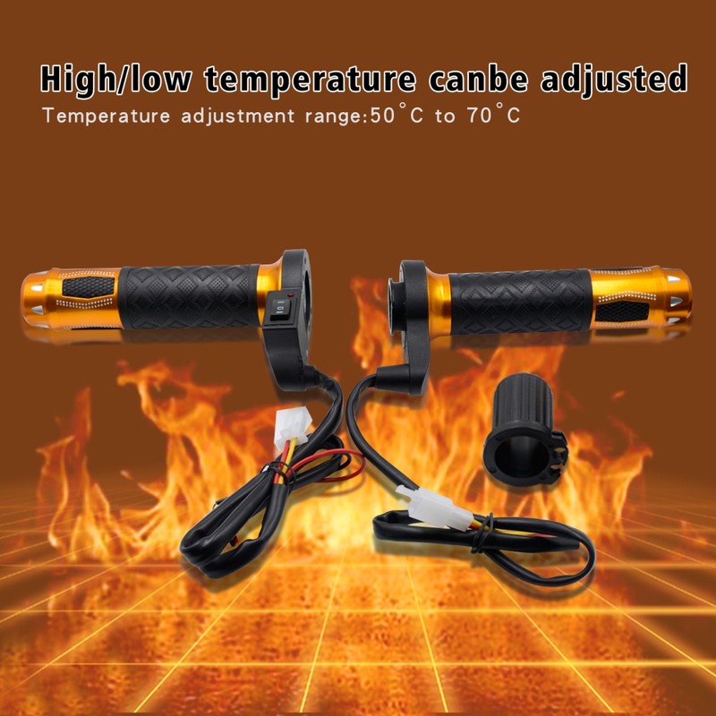 12V Electric Motorcycle Handlebar Heated Grips Temperature Adjustable Electric Heated