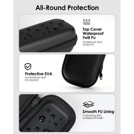 Hard Travel Bag with Attachment Storage Bag for Hybrid Electric Trimmer and Razor, Waterproof Carry Bag, Portable Storage Bag for O Blade Norelco Pro, Black