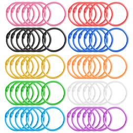 Pack of 60 Coloured Books Rings, Outer Diameter 30 mm, Inner Diameter 25 mm Metal Rings Loose Leaf Book Binding Rings Ring Binder Rings for Photo Album Scrapbook Album Craft Paper Cards