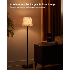 UMEXUS Cordless Rechargeable Floor Lamp for Bedroom, 57" Battery Operated Dimmable Floor Lamp, Small Corner Tall Standing Light with Remote & Timer, Portable Bedside Hallway Outdoor Living Room Light