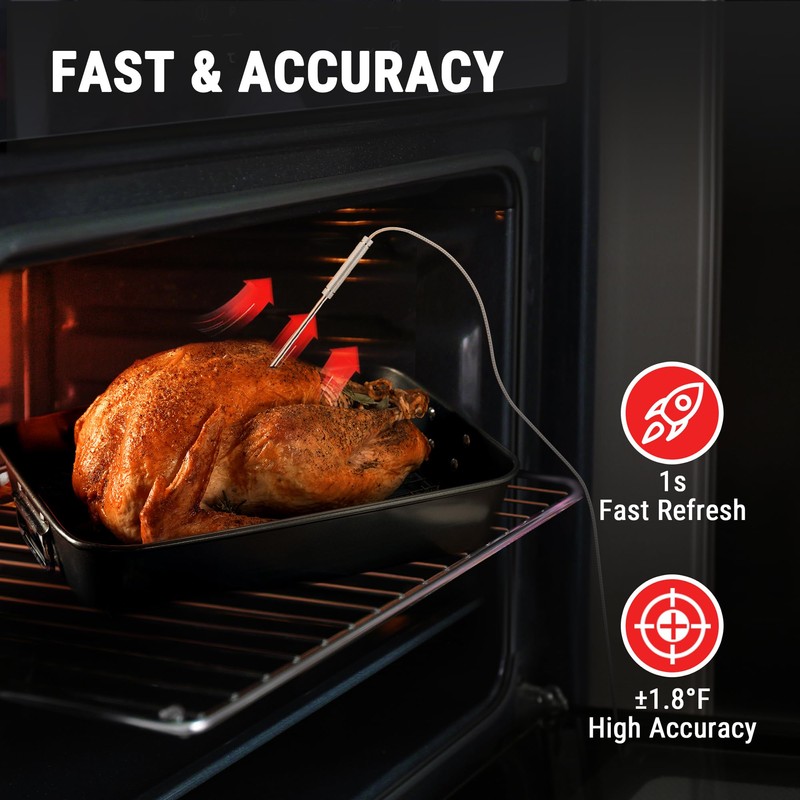 ThermoPro TP717 Digital Meat Thermometer for Grilling, Backlit Grill Thermometer