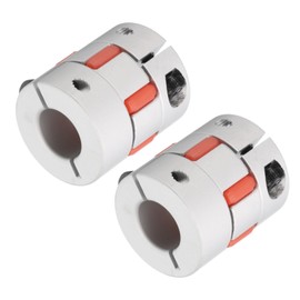 sourcing map Aluminum Plum Shaft Coupling 10mm to 14mm Bore L35xD30 Flexible Coupler Joint for Machine and Servo Stepped Motor Pack of 2