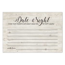 50 Rustic Wood Date Night Cards, Date Night Ideas Great Gifts for Couples, Husband, Wife, Boyfriend, Girlfriend, Anniversary, Bride and Groom, Romantic Conversation Starter Card Set, 4X6 Inch.