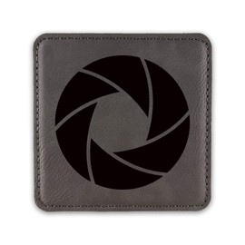 Camera Aperture Drink Coaster Leatherette Coasters Digital DSLR - Grey - Set of Six Coasters