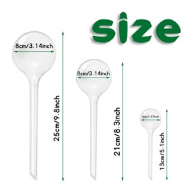 Pynqdfu 20 PCS Clear Plant Watering Globes,Plastic Self-Watering Bulbs,Self Watering Planter Insert Plant Accessories for Plants Indoor,Outdoor,Flowerpot,Home Garden(Large,Medium,Small)