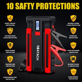 Scatach 002 5000A Car Battery Jump Starter,12V Jump Starter Battery Pack (up to 14.0L Gasoline and 12.0L Diesel Engine), Portable Jump Box with LED Display, 3 Modes Flashlight and Jumper