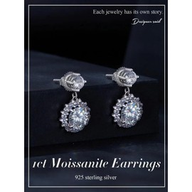 PAHALA Moissanite 1.0CT VVS1 EX Sweet Stud Flower Brilliant Earrings