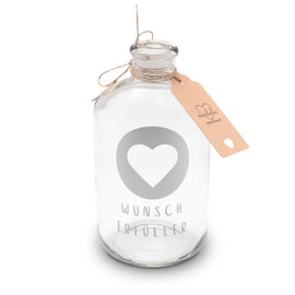 Vanilalu - Large money box for coins - wish filler in silver - gift for saving