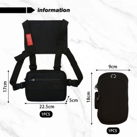 VEHYEGOI 1 Outdoor Multifunctional Chest Bag And 1 Sports Arm Bag, Sports Training Equipment, Waterproof And Wear-Resistant Chest Bag, Portable Chest Bag