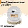 BTaT- Porcelain Dinner Plates with Gold Trim,10.5 inch, Set of