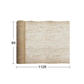 Agfabric Natural Jute Erosion Control, 37yard(112 feet Long) Jute Netting -8ft Wide Soil Saver Mesh Blanket-896 Sq.Ft.Coverage