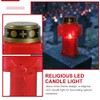 Uonlytech 2pcs Cross Candle Light, Red Flickering Flameless Candles Reusable
