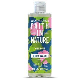 Faith In Nature Natural Wild Rose Body Wash, Restoring, Vegan and Cruelty Free, No SLS or Parabens, 400 ml