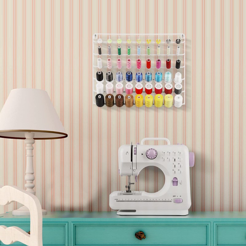 YBING Thread Holder Wall 54-spool Sewing Thread Rack Wall Mount