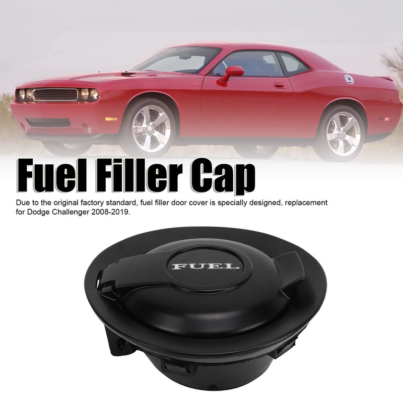 Fuel Filler Cap Matte Black 68250120AA Gas Door Cap Replacement