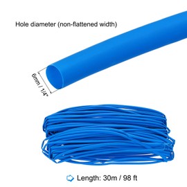 sourcing map Heat Shrink Tubing, 6mm ID 30m Long 2:1 Ratio Polyolefin Heat Shrink Cable Sleeve for Electrical Wire Insulation, Cable Management