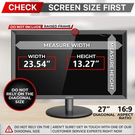 ACONETMAX 27 Inches Privacy Screen Filter for Computer 16:9 Widescreen Monitor | Removable | Privacy Shield | Anti Glare & Blue Light Filter | Eye Protection | Anti Spy | Anti-Scratch Protector Film