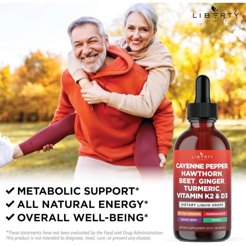 Clean Nutraceuticals Liberty Lifestyle Cayenne Pepper Supplement Liquid Drops +