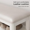 AQIMUELE Shoe Bench with Leather Cushion, 3 Tiers Shoe Storage