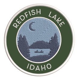 Redfish Lake, Idaho Crescent Moon Embroidered DIY Iron or Sew-on Decorative Patch Badge Appliques ~ Lake Life Adventure Series