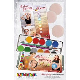 Eulenspiegel 212271 Chakra Painting Make-Up Palette, 12 Professional Aqua Make-Up Colours, 2 Brushes, 3 Sponges