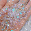 150Pcs Irregular Clear Aurora Rhinestones, Mix 3D Glass Crystal Nail