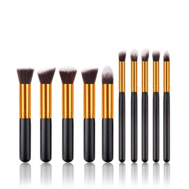 Jaimela 10 Teiliges Pinselset Makeup, Professionelles Foundation Make up Pinsel Set, Schminkpinsel Set, Puderpinsel Foundation Pinsel, Ideal für Foundation Lidschatten Concealer