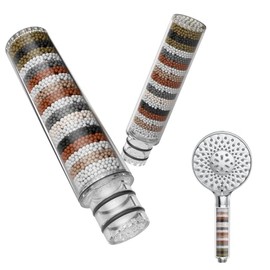 SR SUN RISE Filtro de ducha para cabezal de ducha de mano, paquete de 2 filtros de repuesto para agua dura, elimina el cloro y las sustancias nocivas, solo se adapta al cabezal de ducha SR SUN RISE