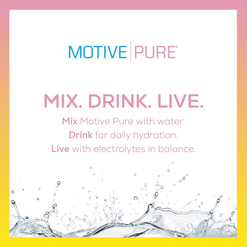 MOTIVE PURE Electrolyte Hydration, Pink Lemonade, 1 oz Mini Bottle,