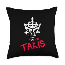 Keep Calm And Eat Takis White Foodies Design Throw Pillow