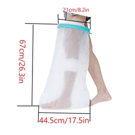 Funnytek Waterproof Cast & Bandage Protector, Waterproof Cast Cover Lower Leg for Shower,Reusable Cast Cover for Shower Adult, Leg, Foot, Toe- Watertight Seal (Calf)