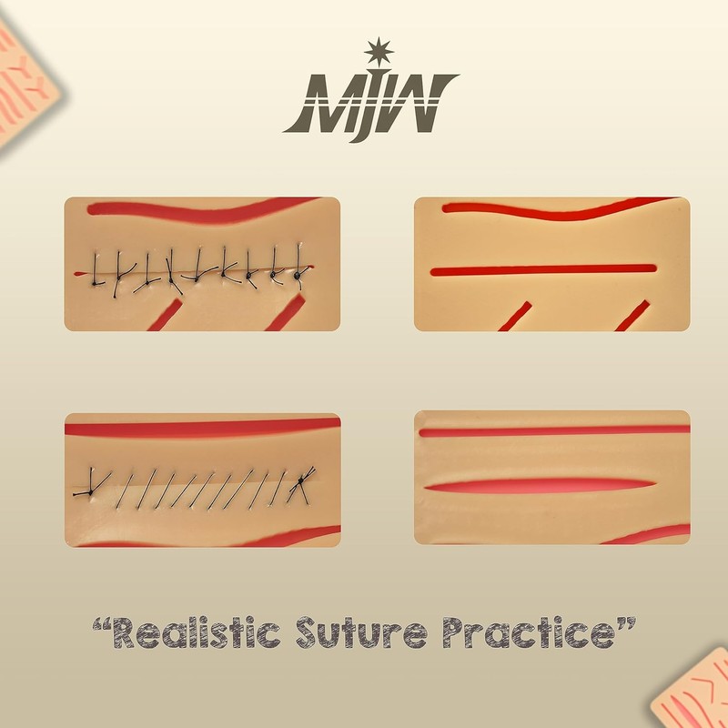 Suture Practice Pad 3 Layer 14 Wound 5x7" with Silicon