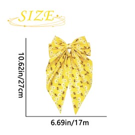 Bee Hair Bow Clips for Women Girls Daisy Flower Hair Clips Yellow Big Bow Barrettes Large Floral Bows Spring Summer Bees Hair Accessories for Bohemian Decoration 1Pcs